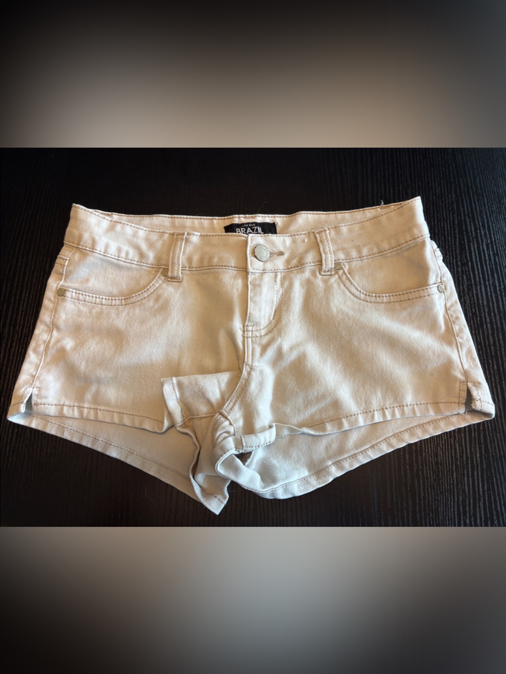 Brazil Low Rise Cream Denim Shorts - Size  1